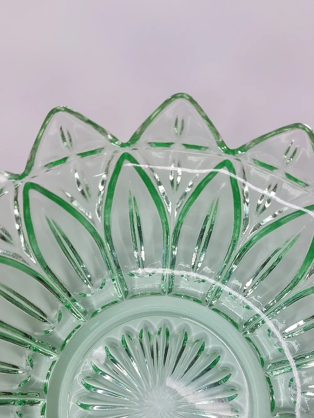 Federal Glass PETAL Green Large Round Salad or Vegetable Bowl